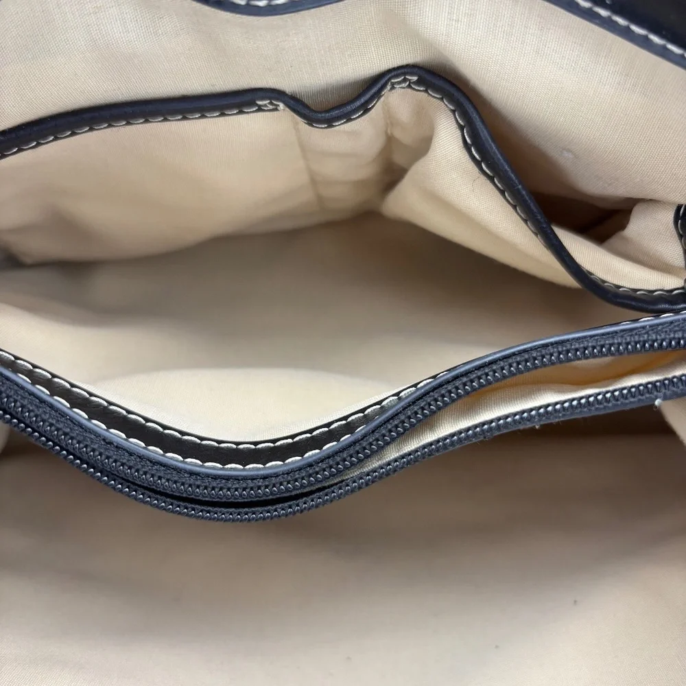 Nine & Co Satchel with Brown/Tan Checkered Pattern and Brown Leather Trim/Handle - Picture 12 of 16